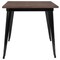 Merrick Lane Modern 31.5" Square Metal Table with Rustic Wood Top for Indoor Use